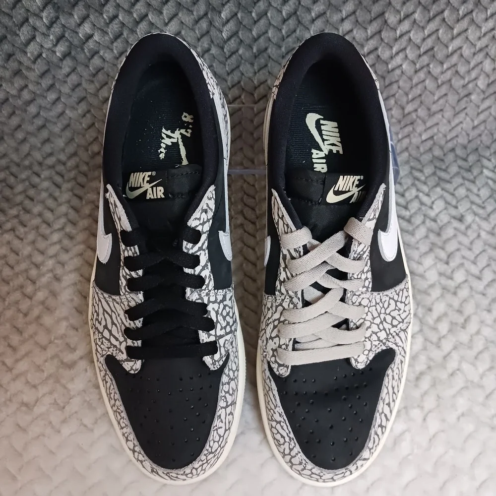 Air Jordan 1 Retro OG Low Black Cement Men's Sneakers Shoes Size 8